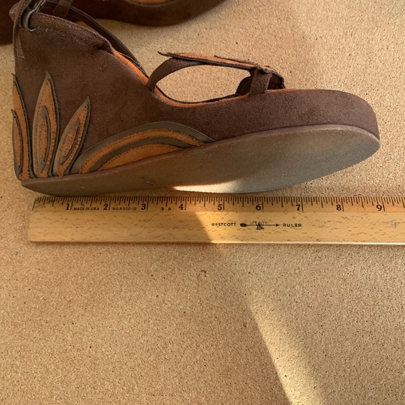 Brown Platforms Shoes unsized fits 6.5 - Picture 8 of 9